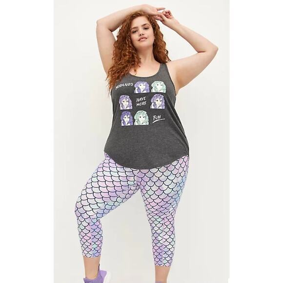 New Torrid 2 (2X 18/20) Two Piece The Little Mermaid Active Tank Top & Leggings - Picture 2 of 4